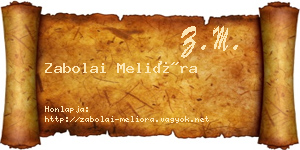Zabolai Melióra névjegykártya